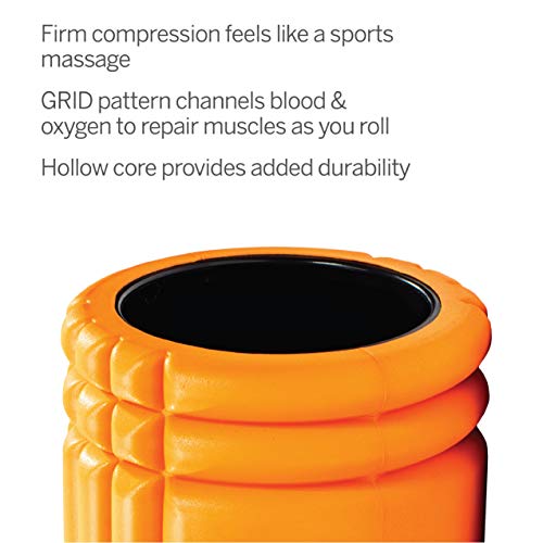 TRIGGERPOINT PERFORMANCE THERAPY GRID Foam Roller with Free Online Instructional Videos, Original (13-inch), Orange