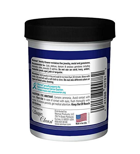Jewelry Cleaner Liquid with Polishing Cloth Included – Restores Shine and Brilliance to Gold, Diamond, Platinum Jewelry and Precious Stones – 6 Ounce - Not Intended for Silver…