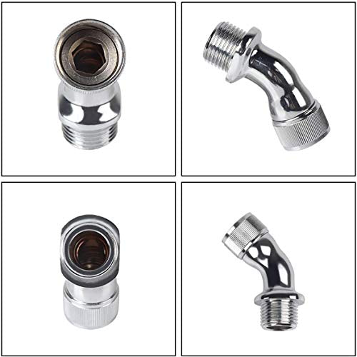 Shower Elbow Adapter for Shower Head 45°Angle G1/2 Male to Female Shower Head Extender Connector
