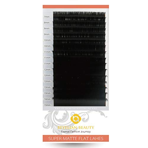Eyelash Extension Super Matte Flat Lashes Ellipse Matte Soft Natural Mink Individual Eyelashes Salon Use D Curl 0.15mm Mixed Tray 7-15mm Assorted