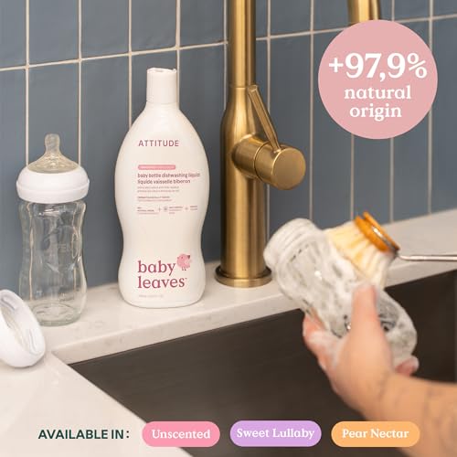 Baby Dish Soap and Bottle Cleaner, EWG Verified Dishwashing Liquid, No Added Dyes or Fragrances, Tough on Milk Residue and Grease, Vegan, Unscented, 23.7 Fl Oz