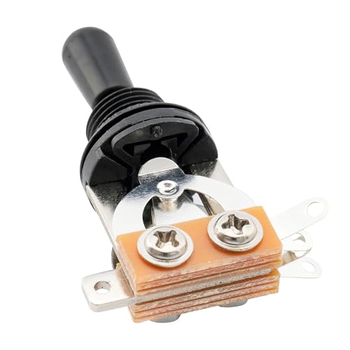 Metric 3 Way Short Straight Guitar Toggle Switch Pickup Selector for Epiphone Les Paul Electric Guitar,Black Top with Black Tip
