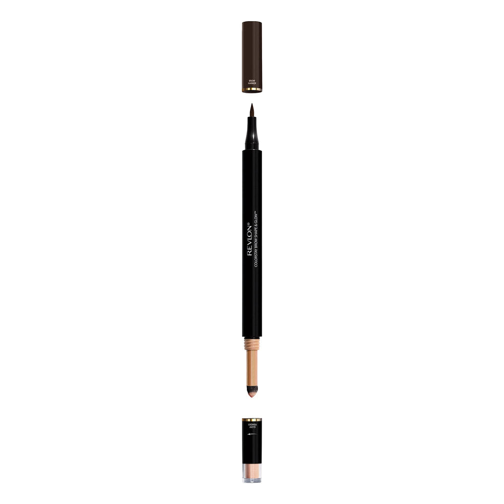 Revlon Colorstay Shape & Glow Eye Brow Marker and Highlighter, Soft Black, 0.02 Oz (Marker), 0.008 Oz (Highlighter)