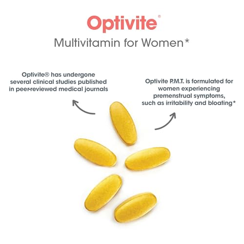 Optivite PMT Supplement - PMS Support for Women, Hormonal Balance, Womens Multivitamins, PMS Relief, Magnesium Supplement - 180 Count