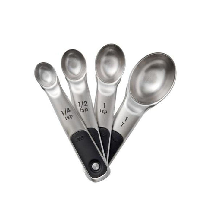 Good Grips 4 Piece Stainless Steel Measuring Spoons with Magnetic Snaps