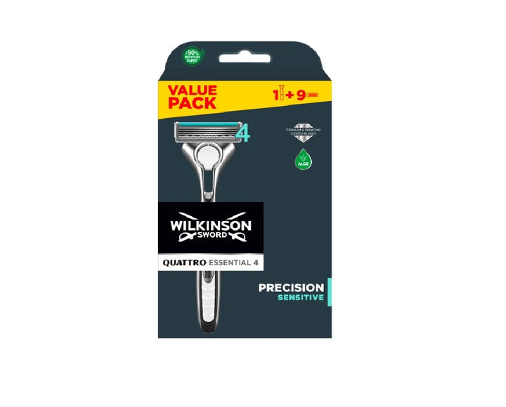Sword Quattro Titanium Sensitive Razor Blades - Pack of 8 Blades