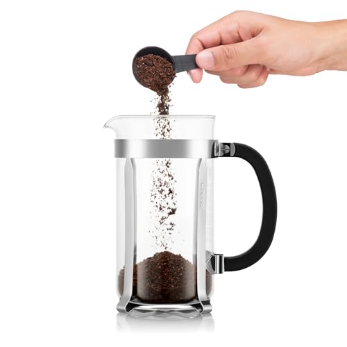 34oz Chambord French Press Coffee Maker, High-Heat Borosilicate Glass, Polished Stainless Steel – Made in Portugal