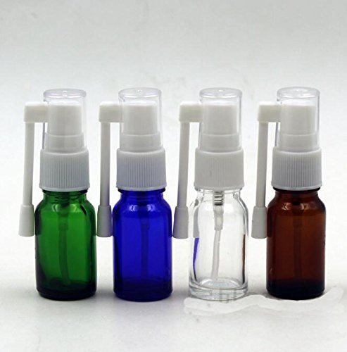 4PCS 10ML 0.34oz Brown Glass Empty Quality Standard 360 Degree Rotation Spray Bottles Atomizer Nasal Sprayer Container For Saline Water Medical Cleaning Wash​​ Dispensing​ Perfum