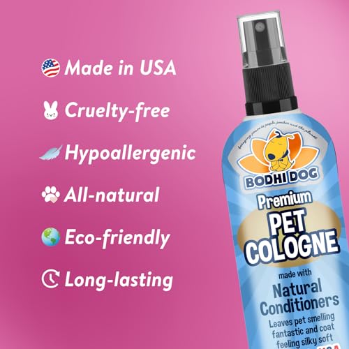 Natural Dog Cologne (Baby Powder) - Premium Scented Deodorizing Pet Perfume with Conditioner for Dogs & Cats - Keeps Pets Fresh & Clean - Gentle and Safe Formula, Made in USA (8 Fl Oz)