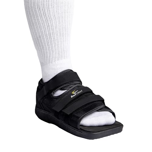 Post Op Recovery Shoe - Adjustable Medical Walking Shoe for Post Surgery or Operation Support, Broken Foot or Toe, Stress Fractures, Bunions for Left or Right Foot, Size Medium, Men