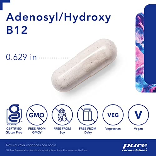 Adenosyl/Hydroxy B12 90's - High-Potency B Vitamin - for Energy Metabolism & Neurological Support* - Brain Support Supplement* - Vegan & Gluten Free - 90 Capsules