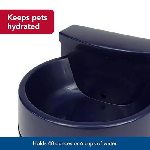 Pet Bergan Auto-Wata - Outdoor Dog & Cat Water Dispenser - Automatic Water Bowl for Pets - Made from Durable, BPA-Free Plastic - Self-Watering Cat & Dog Bowl - Navy, 48 Ounces