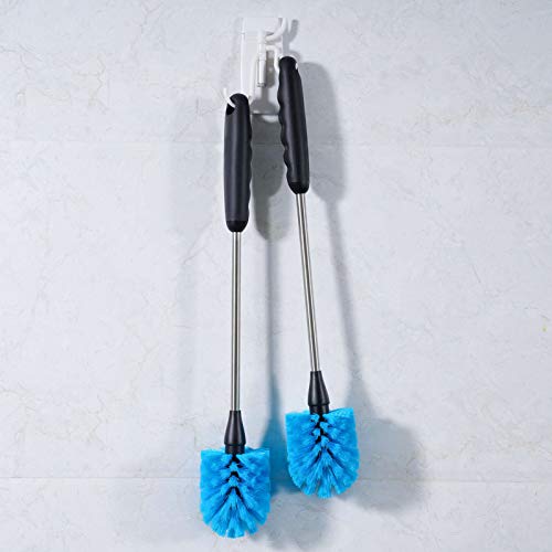 Stainless Steel Water Bottle Brush, Long Handle Scrubbing Brush, Built for Cleaning Sports Bottles, Baby Bottles, Cups, Coffee Mugs, Glasswares, Wine Decanters, Flask, 2 Pack, 15 in