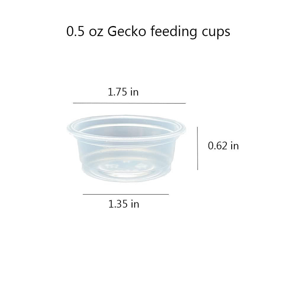 100 pcs Small Gecko Food and Water Cups Plastic Reptile Feeding Bowls Ledge Accessories for Crested Gecko Lizards Small Pets, 0.5 oz