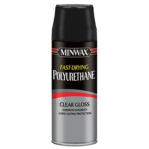 Fast Drying Polyurethane Spray, Protective Wood Finish, Clear/Warm Gloss, 11.5 oz. Aerosol Can ( Packaging May Vary)