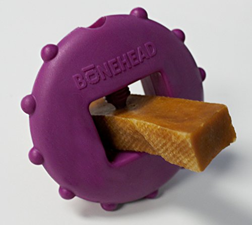 Bonehead, Small Dog Chew Holder, Secures Yak Chews and Bully Sticks, Durable Nylon Dog Treat Holder, Safe Chew Toy for Puppies and Small Dogs, Safe Chewing Accessory, 1 Dog Toy