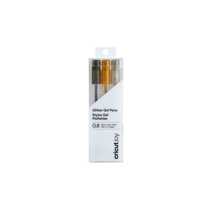 Joy Glitter Gel Pens, 0.8 mm, Black, Gold, Silver 3 Count