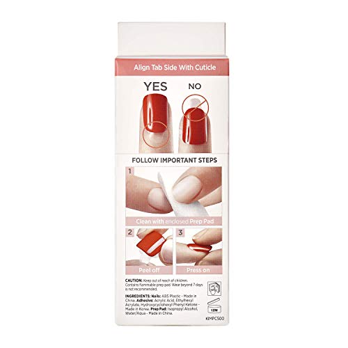 Design, Press On Nails, Knock Out, Gray, Short, Size, Squoval, Shape, Includes 30 Nails, Prep Pad, Instructions Sheet, 1 Manicure Stick, 1 Mini File