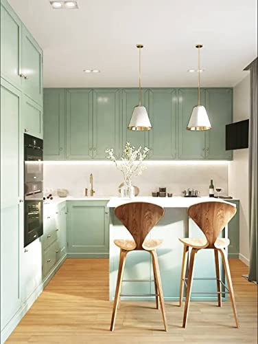 118''x17.7'' Green Peel and Stick Wallpaper Contact Paper Modern Self Adhesive Wall Paper Removable Renter Friendly Textured Solid Color Shelf Cabinet Vinyl Roll (118''x17.7'',Light Green)