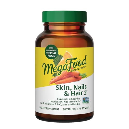 Skin, Nails & Hair 2 - Vitamins For Women & Men - Biotin, Vitamin A, Vitamin C, Zinc, Vitamin B6, Vitamin E, Pantothenic Acid - Vegan - Made Without 9 Food Allergens - 90 Tabs (45 Servings)