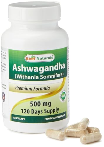 Ashwagandha Capsules for Relaxing Stress and Mood, 500 mg, 120 Count (Packaging may vary)