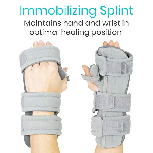 Resting Hand Splint (Left) (w/ Rehab Video App) - Night Immobilizer Wrist Finger Brace - Thumb Stabilizer Wrap - For Arthritis, Tendonitis, Carpal Tunnel Pain - Functional Support For Sprains Fractures (X-Small)