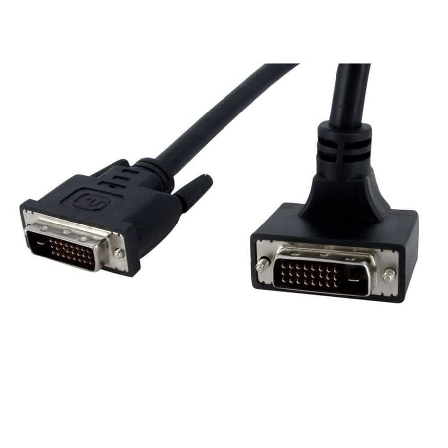 6 ft 90 Degree Upward Angled Dual Link DVI-D Monitor Cable M/M - Male to Male 25 pin DVI-D Video Cable Black 6 Feet 2560x1600 (DVIDDMMTA6)