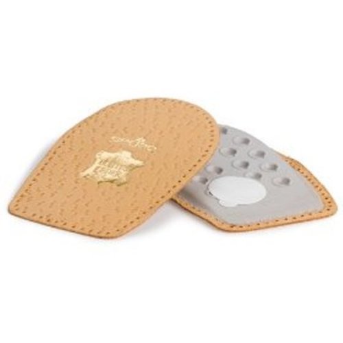 Perfect Shock Absorbing Heel Pads, Vegetable Tanned Leather and Latex Rubber, Tan, Medium (8L to 7M)