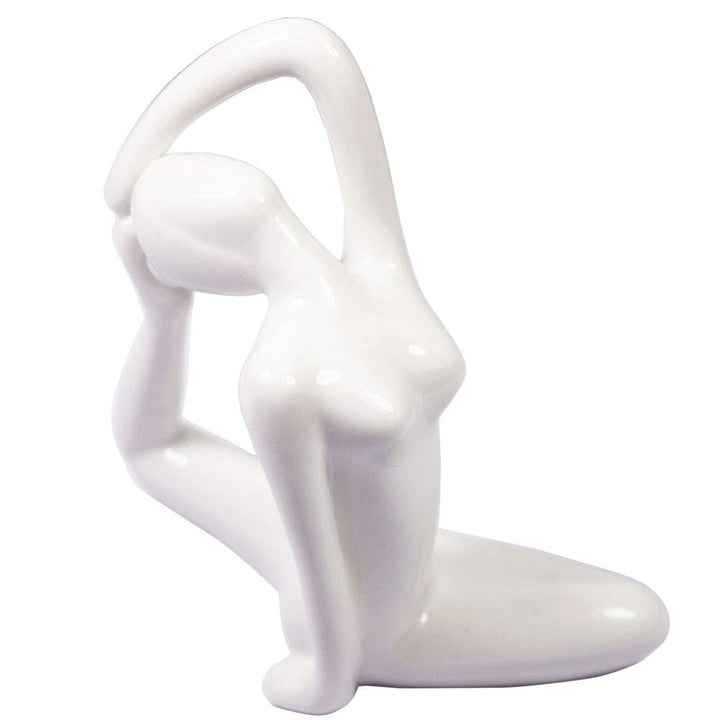 Decorative Porcelain Ceramic Yoga Statue Figurine Sculpture, Zen Buddhist Meditation Room Namaste Yoga Figurine Decor for Monthers Day Birthday Wedding Christmas Home Gift (E 4.25 Tall)