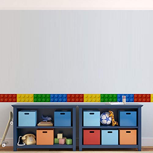 Building Blocks Wall Stickers Skirting Board Wall Decals Art Decor for Kids Bedroom Living Room Nursery