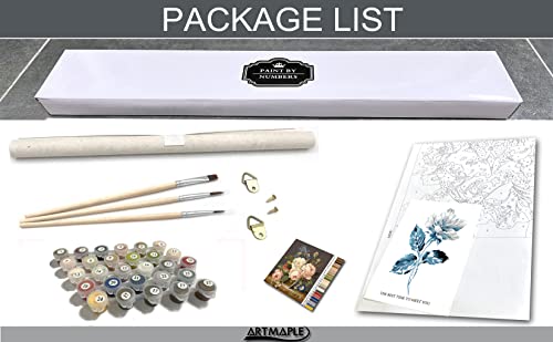 Paint by Number for Adults Beginner Students,Ideal Gift Choice for Birthday and Any Festival, DIY Acrylic Painting Kit for Hoom Decor Canvas ONLY -16x20inch, Flowers