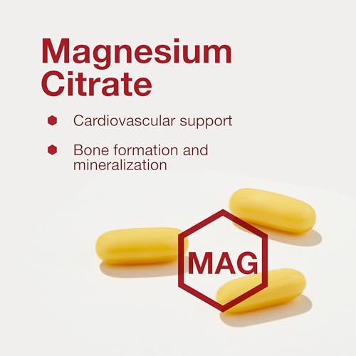 Magnesium Citrate Plus Glycinate & Malate - Support Heart Health & Bone Formation - Bioavailable Dietary Supplement - Halal - 180 Softgels