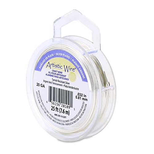 Artistic Non-Tarnish Silver Wire, 20 Gauge, 25 Feet