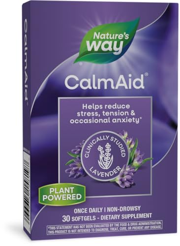 CalmAid, with Silexan Lavender Oil, Helps Reduce Tension and Stress*, Non-Drowsy, 30 Softgels (Packaging May Vary)