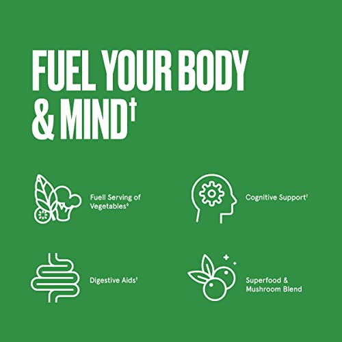 Greens, 8.4 Ounces, Daily Greens Powder with Superfoods and Nootropics, Full Serving of Vegetables, Essential Nutrients