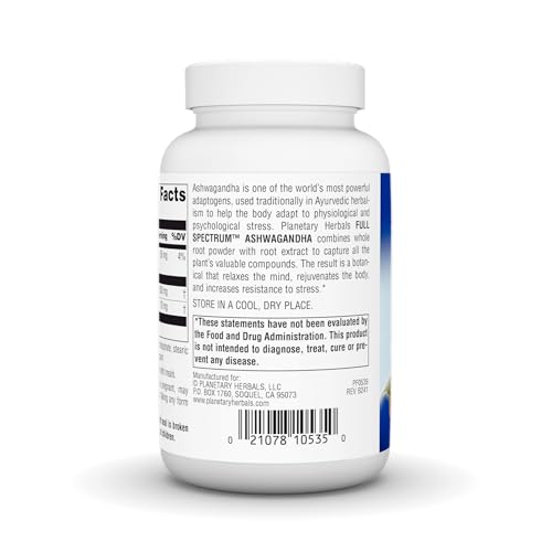Ashwagandha Full Spectrum 570 mg, Rejuvenating Tonifier,120 Tablets