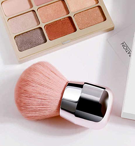 Portable Kabuki Brush Dome-shaped Powder Brush Face Blush Brush Nail Arts Brush Dust Remover Cleaner Brush (Pink))