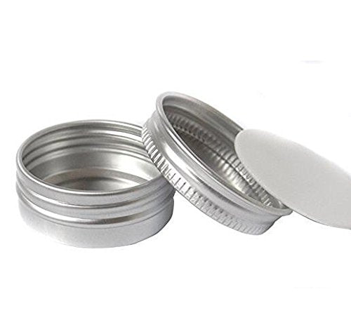 Echo-Ove Pack Of 12 Aluminum Tin Jars Round Pot Screw Cap Lid For Lip Balm Nail Art Cream Cosmetic Make Up Eye Shadow Powder Jar Case Container 30Ml