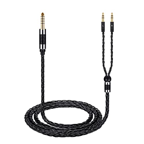 Balanced Cable Replacement for Hifiman Sundara, HE4XX, HE400SE Headphones, Dual 3.5mm to 4.4 Wire Compatible with Sony WM1A, WM1Z, NW-ZX505 Digital Music Players, 4ft