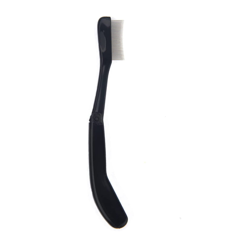 Folding Eyelash Comb,Eyelash Comb Separator Eyelash Brush Separator Curler Lash Brush Separator Eyelash Eyebrow Mascara Brush with Metal Teeth Makeup Brush Tools