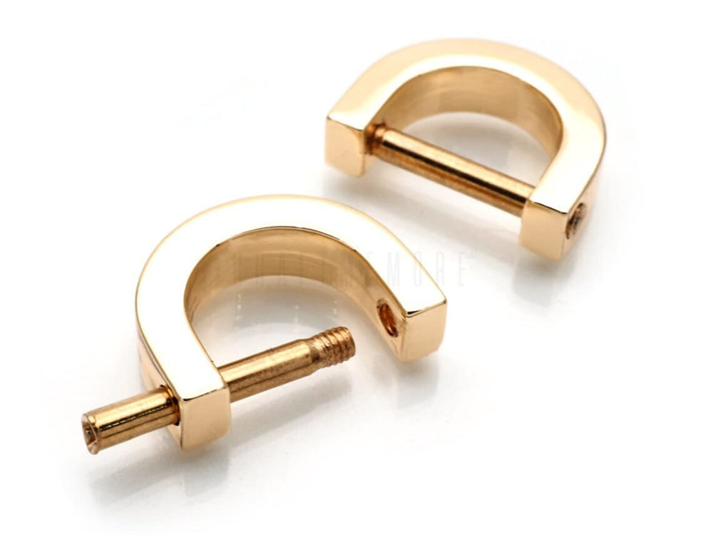 1/2 Inch (Inside Width) D-Rings with Closing Screw Shackle DIY Purse Handle Connector Dee Ring Leather Craft 4 pcs WP62 (Gold)