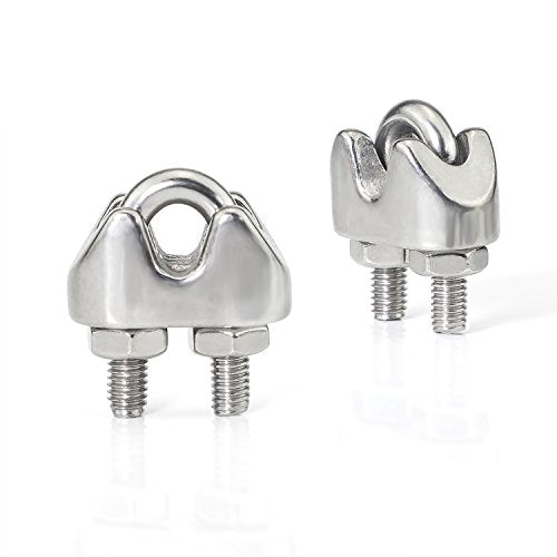 M2 304 Stainless Steel 1/16 Inch/2mm Wire Rope Cable Clip Clamp, 10 Pieces