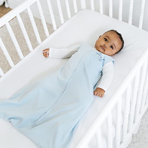 Sleepsack, 100% Cotton Wearable Blanket, Swaddle Transition Sleeping Bag, TOG 0.5, Baby Blue, X-Large