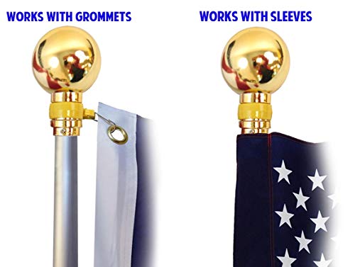 Flags Imp 8 Foot Aluminum Silver Pole with (Ball) (B00H5FNO06)