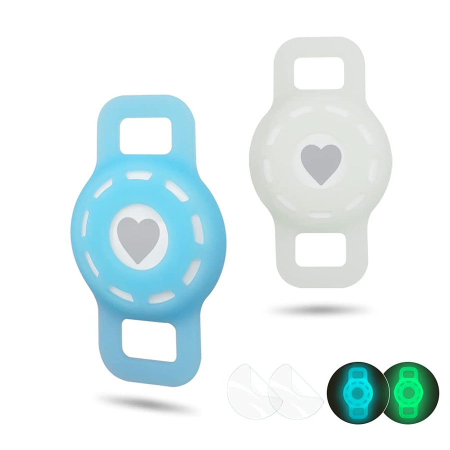 Airtag Cat Collar Holder, Small Air Tag Dog Collar Holder Compatible with Apple Tag, Anti-Lost Pet Tracker Case for Puppy Collars 3/8 5/8