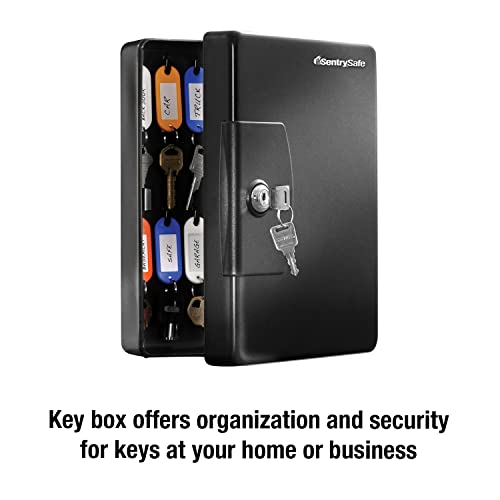 Key Box, Small Black Key Lock Box, Locked Key Rack Wall Mount for Secure and Easy Access to Multiple Keys, 0.06 Cubic Feet, KB-25