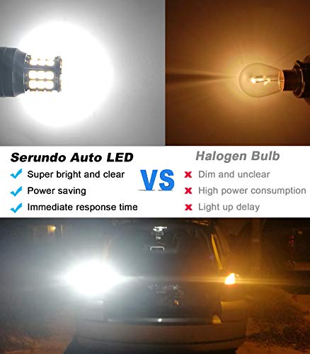 1156 Led Bulb, 12V 24V Super Bright 1141 1003 BA15S LED Bulbs Used for Back Up Reverse Lights, Tail Lights, RV lights,Lawn Mower etc. Pack of 2pcs White