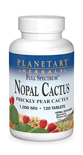 Full Spectrum Nopal Cactus, Prickly Pear Cactus, 1000 mg, with Prickley Pear Leaf - 120 Tablets
