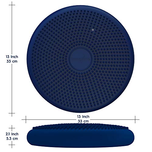 Bouncyband – Wiggle Seat – Blue, 13” D – Large Sensory Cushion for Kids Ages 6-18+ – Promotes Active Learning, Improves Student Productivity, Includes Easy-Inflation Pump