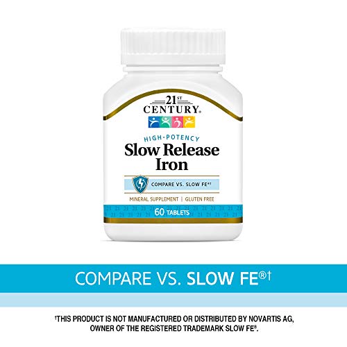Slow Release Iron Tablets, 60 Count (Pack of 3)